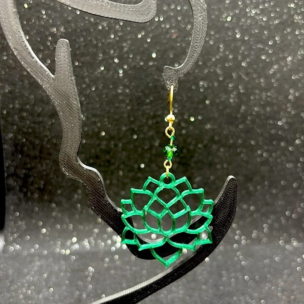 Handmade Green Succulent Earrings